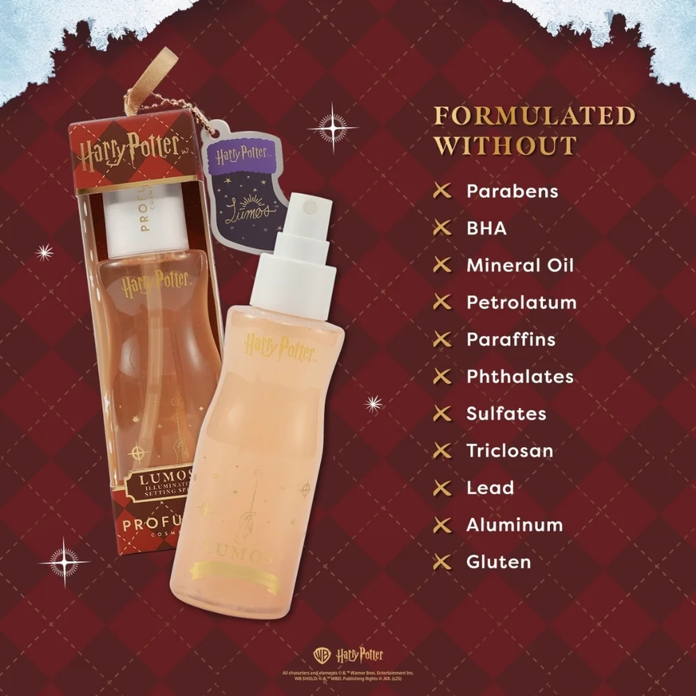 *3/15* Profusion Cosmetics Harry Potter Holiday Lumos Iuminating Setting Spray